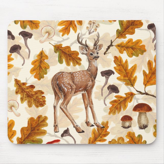 Hirsche im Herbstwald Mousepad (Vorne)