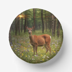 Hirsche im Magischen Wald Pappteller