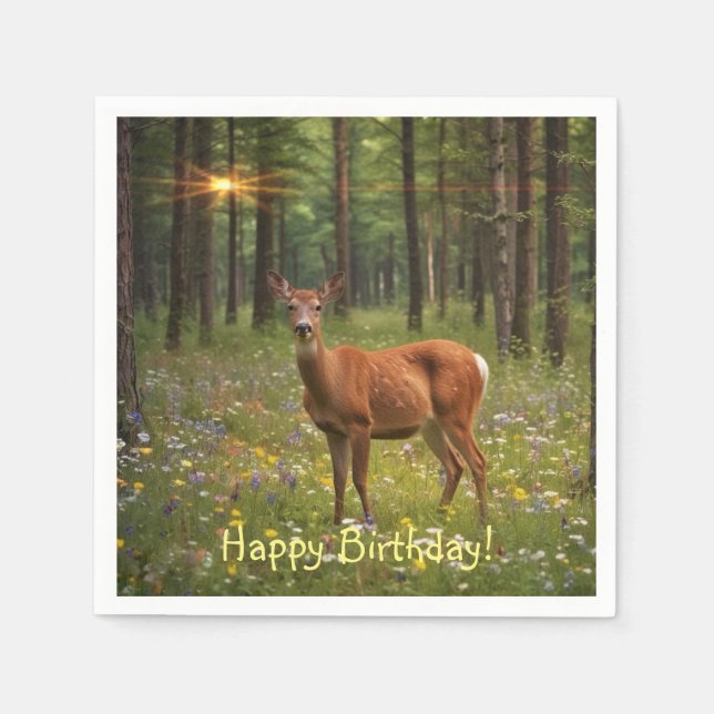 Hirsche im Magischen Wald Serviette (Vorderseite)