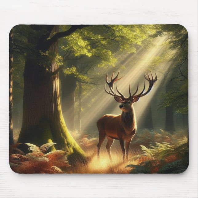 Hirsche im Morgenwald Mousepad (Vorne)