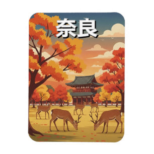 Hirsche im Nara-Park Japan Reise Magnet