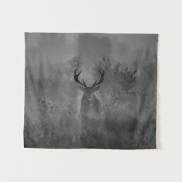 Hirsche im Nebel Wandteppich