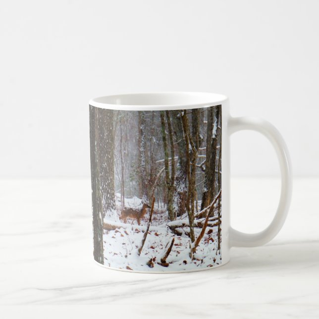Hirsche im Schnee fallen Tasse (Rechts)