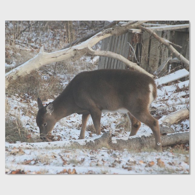 Hirsche im Schnee Geschenkpapier (Flach)