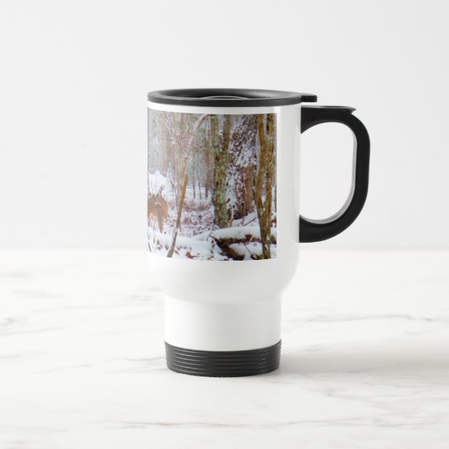 Hirsche im Schnee, lecken Bein Reisebecher (Rechts)