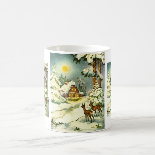 Hirsche im Schnee Tasse (Mittel)