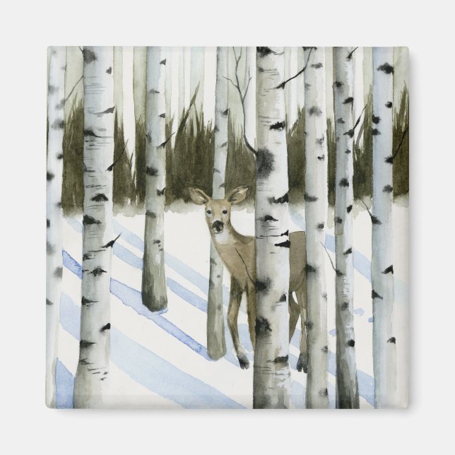 Hirsche im Schneefall Magnet (Vorne)