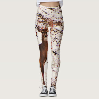 Hirsche im Schneewald Camouflage Camouflage . Leggings