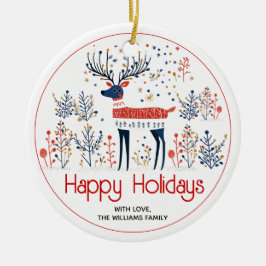 Hirsche im skandinavischen Stil, Foto Weihnachtsfe Keramik Ornament