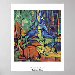 Hirsche im Wald (II) von Franz Marc Poster