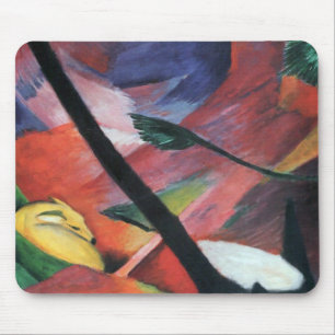 Hirsche im Wald II von Franz Marc; Reh im Walde Mousepad
