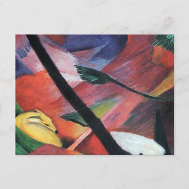 Hirsche im Wald II von Franz Marc; Reh im Walde Postkarte (Vorderseite)
