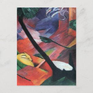Hirsche im Wald II von Franz Marc; Reh im Walde Postkarte