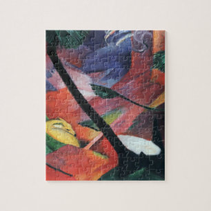 Hirsche im Wald II von Franz Marc; Reh im Walde Puzzle