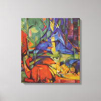 Hirsche im Wald II von Franz Marc, Vintage Kunst