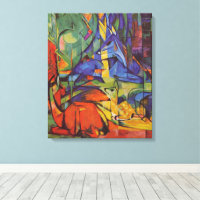 Hirsche im Wald II von Franz Marc, Vintage Kunst
