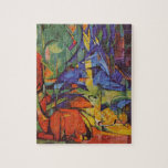 Hirsche im Wald II von Franz Marc, Vintage Kunst Puzzle<br><div class="desc">Hirsche im Wald II (1914) von Franz Marc ist ein Vintager Expressionismus der schönen Kunst wilder Tiermalerei. Mehrere Waldtiere, Hirsche, ein Hirsch und ein Baby liegen in einem Wald, umgeben von Bäumen. Ein schöner, heller, farbenfroher Hintergrund. Über den Künstler: Franz Marc (1880-1916) war ein deutscher expressionistischer Maler, einer der Schlüsselfiguren...</div>
