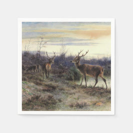 Hirsche im Wald in Fontainebleau (Rosa Bonheur) Serviette