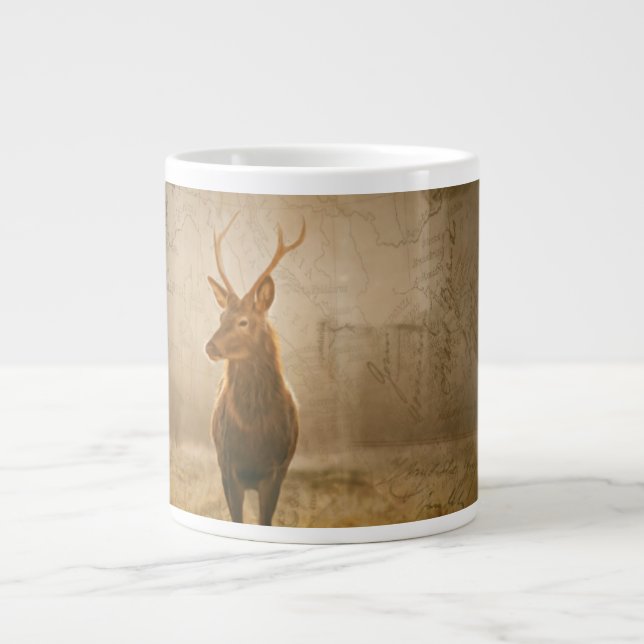 Hirsche im Wald Jumbo-Tasse (Vorderseite)