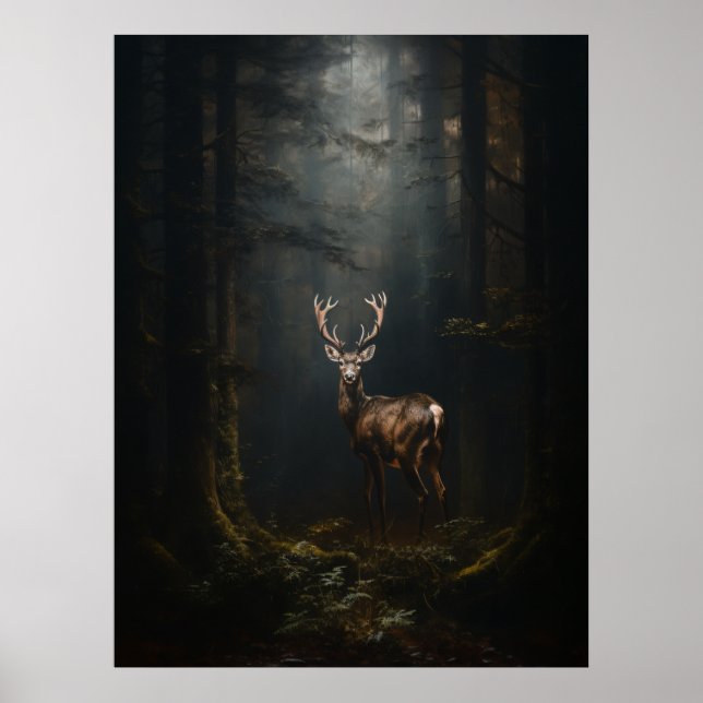 Hirsche im Wald Poster (Vorne)