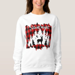 Hirsche im Wald Red Black Buffalo Kariert Sweatshirt