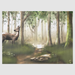 Hirsche im Wald Seidenpapier