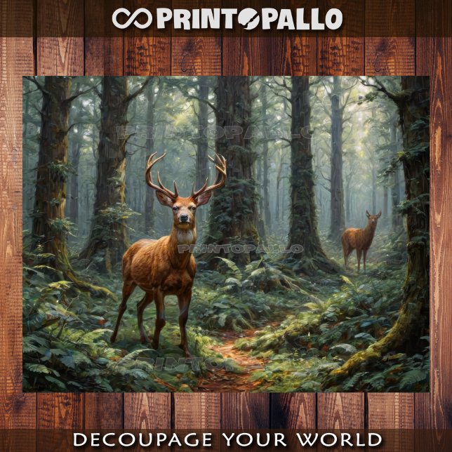 Hirsche im Wald Seidenpapier (Von Creator hochgeladen)