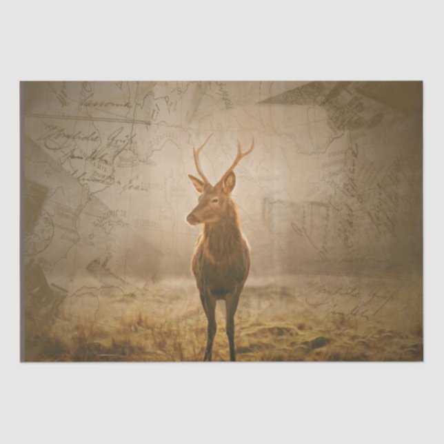 Hirsche im Wald Seidenpapier (Vorderseite)