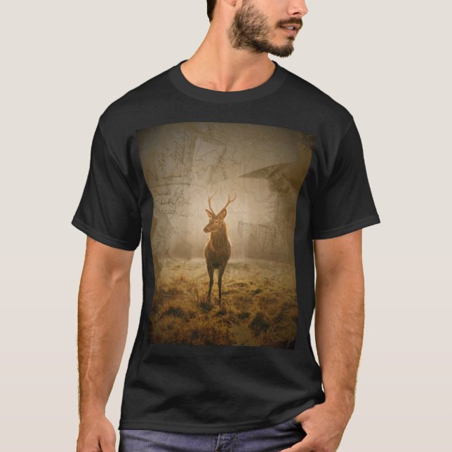 Hirsche im Wald T-Shirt (Vorderseite)