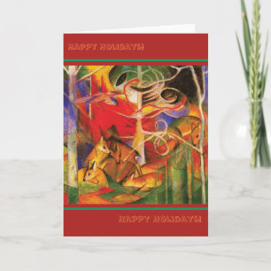 Hirsche im Wald von Franz Marc (Happy Holidays) Feiertagskarte
