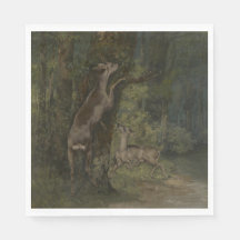 Hirsche im Wald (von Gustave Courbet)