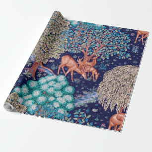 Hirsche im Wald, William Morris Geschenkpapier