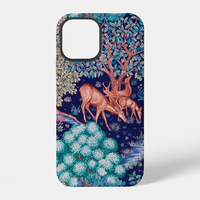 Hirsche im Wald, William Morris iPhone Hülle (Rückseite)