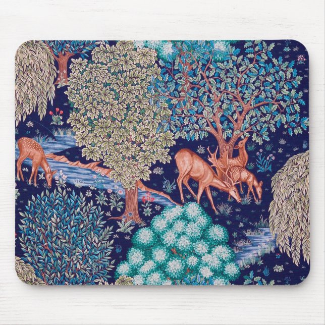 Hirsche im Wald, William Morris Mousepad (Vorne)