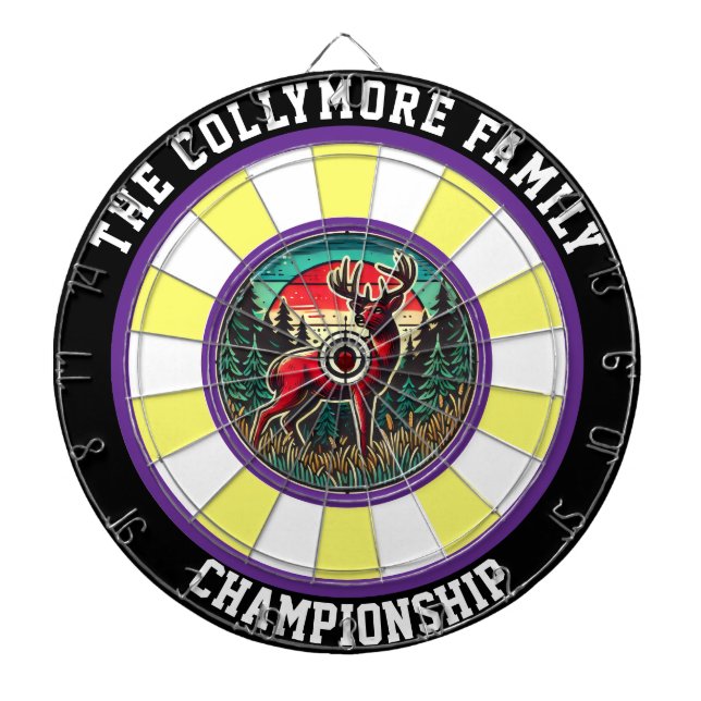 Hirsche im waldbewaldeten Wanddekor Dartscheibe (vorne)