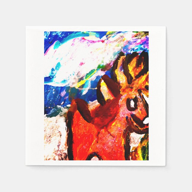 Hirsche im Winter Serviette (Vorderseite)