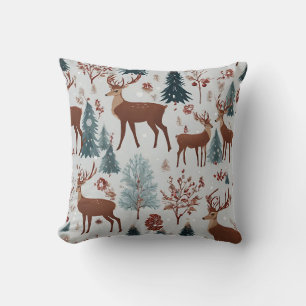 Hirsche im Winter Wonderland Kissen