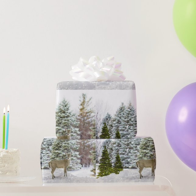 Hirsche im Winter Wonderland / Urlaubspapier Geschenkpapier (Partygeschenke)