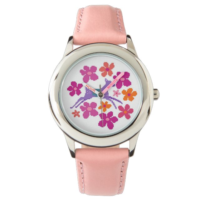 Hirsche in den Wildblumen eWatch Armbanduhr (Vorderseite)