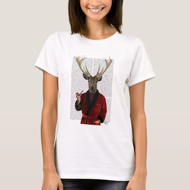 Hirsche in der Rauchjacke T-Shirt (Vorderseite)