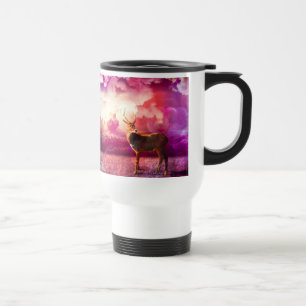 Hirsche in der rosa Wolkenwolke Tasse