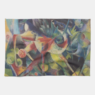 Hirsche in einem Blumengarten von Franz Marc, Vint Geschirrtuch