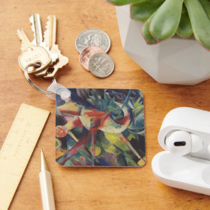 Hirsche in einem Blumengarten von Franz Marc, Vint Schlüsselanhänger