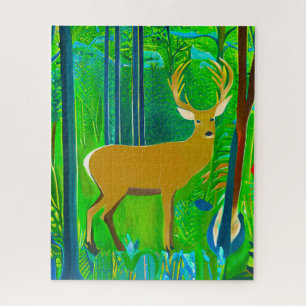 Hirsche in einem Fantasy-Wald Puzzle