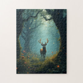 Hirsche in einem verzauberten Wald Puzzle