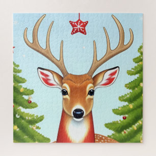 Hirsche in einer Winter-Wunderland-Szene Puzzle