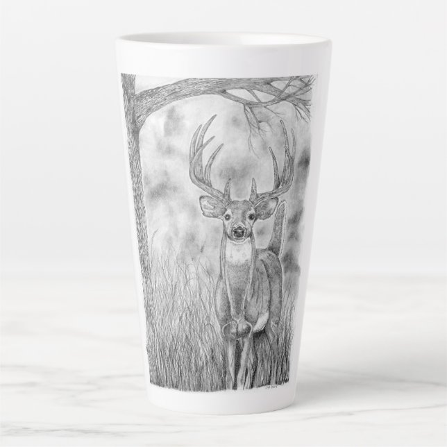 Hirsche in Holz Latte Tasse (Vorderseite)
