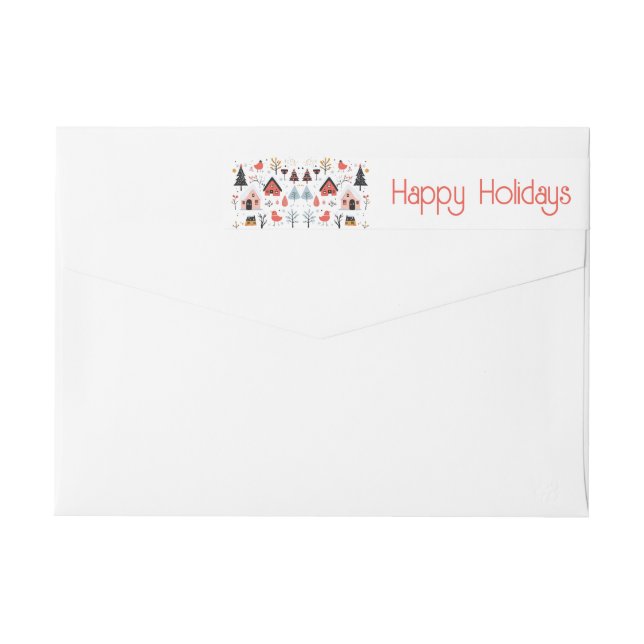 Hirsche in skandinavischem Stil Rot-Blau Weihnacht (Rückseite)