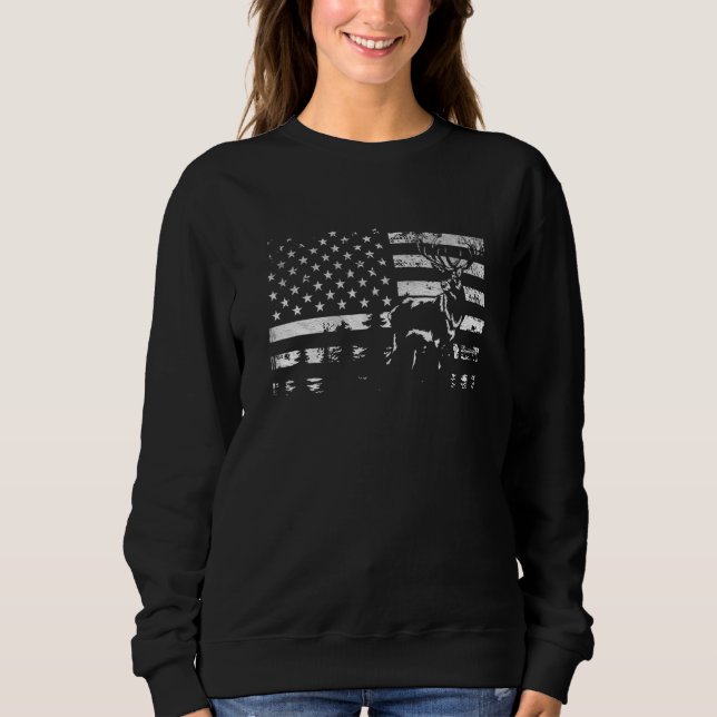 Hirsche Jagd amerikanische Flagge Usa Pro Hunter U Sweatshirt (Vorderseite)