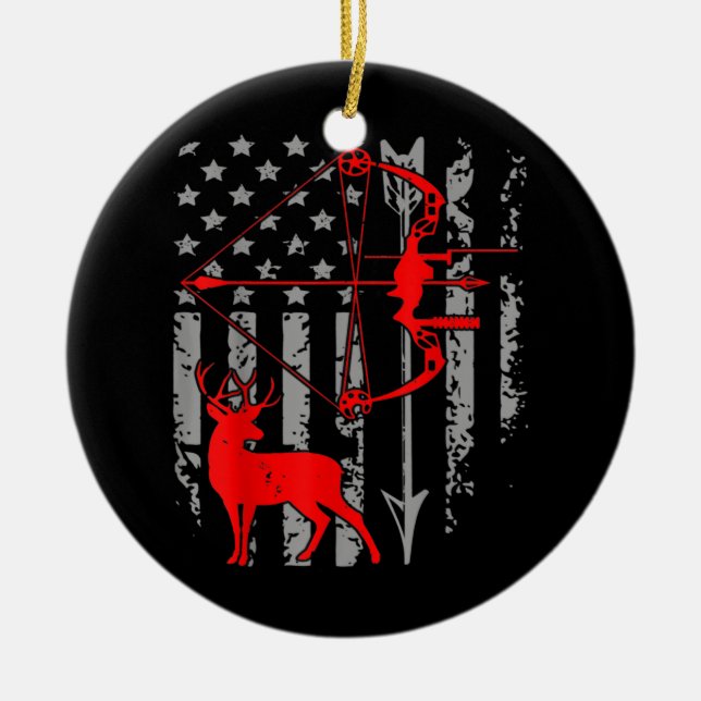 Hirsche Jagd Grapisches T-Shirt Hirschjagd Keramik Ornament (Vorne)